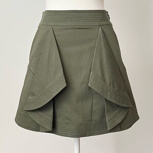 Tanya Taylor Tomi Mini Skirt Size 0 A-line Army Green Avant Garde Architectural